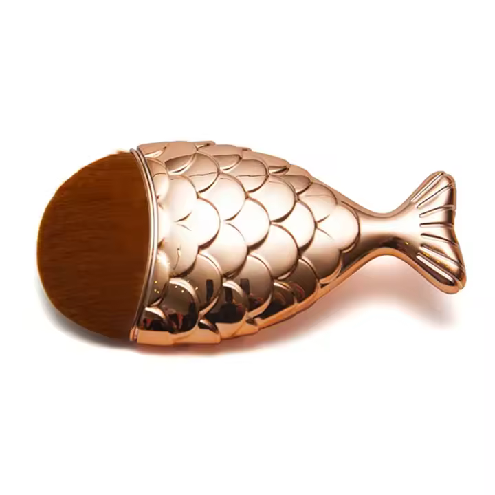 Pincel de Maquillaje con Forma de Cola de Pez, Brocha Cosmética de Fondo de Cola de Pez, Polvo de Limpieza Suave Para el Cuidado de las Uñas, Herramienta de Manicura y Pedicula. Ideal Regalo para Dia de La Madre, Alta Calidad - 1