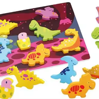 Cayro - Puzle 3D dinosaurios madera - 8 piezas - 1