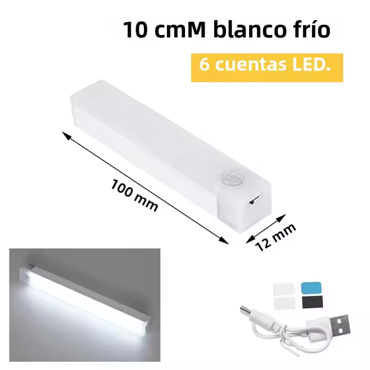 Luz LED Multifuncional Con Sensor De Movimiento Para Armario Zapatero Y Eventos En Hoteles Y Catering Instalación En Pared 10/20/30/50CM - 1