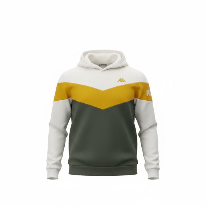 Sudadera de hombre Kappa Boxamo con capucha algodón verde y blanca