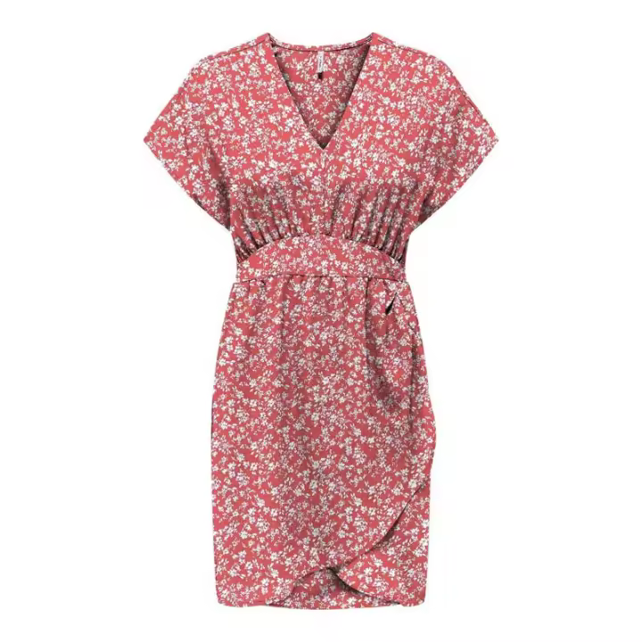 Vestido Nova Rojo Estampado de Only - 1