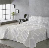 Colcha Doble Cara Primavera Verano Gris - Lunares y Sólido | Tallas Cama 90, 105(1 Funda) y Cama 135 150(2 Fundas) |  Termosellado Industrial | Incluye Fundas de Almohada  | Termosellada No hace bolitas y Fácil Planchado - details 0