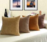 Funda De Cojín Decorativa De Terciopelo Con Rayas De Maíz Y Color Sólido Para Sofá Cama JAF010 Suave Y Transpirable - details 2