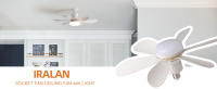 Ventilador De Techo Con Luz 40W E27 Control Remoto LED Para Baño Dormitorio Cocina Soporte Para Instalación Y Luz Dimmable - details 5