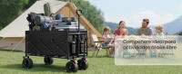 SONGMICS Carrito Plegable, Gran Capacidad 200 L, Carro de Jardín con Asa, para Exteriores, Carga 180 kg, Negro/Gris - details 0
