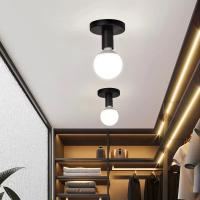 Lámpara De Techo Negra Minimalista E27 Estilo Nórdico Retro Para Decoración De Sala De Estar Dormitorio Baño Cocina Pasillo Y Balcones - details 3