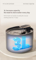 Fuente De Agua Para Gatos 3L Con Sensor De Movimiento Y Luz LED Dispensador Automático Para Perros Silencioso Ultra Para Mascotas - details 3