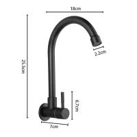 Grifo De Cocina De Acero Inoxidable Montado En Pared Sencillo Para Agua Fría Curva Baja Tapa De Agua De Calidad Premium - details 14