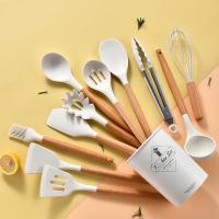 Juego De Utensilios De Cocina De Silicona 12 Piezas Antideslizantes Con Manos De Madera Incluye Shovel Accesorios Especiales Para La Cocina - details 2
