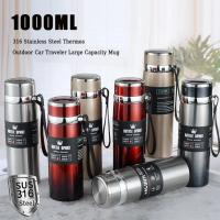 Botella Térmica De Agua 1000ml Termo Acero Inoxidable Doble Capa Para Café Y Té Aislado Leve Y Resistente Al Desbordamiento Para El Escritorio - details 7