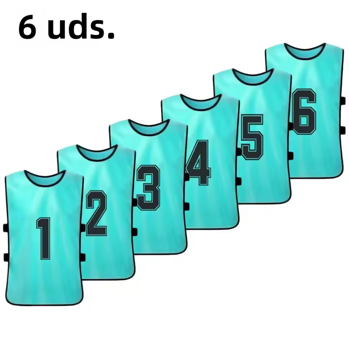Chalecos De Fútbol Para Adultos 6/12 PCS Rápido Secado Uniformes De Equipo Entrenamiento De Fútbol Con Números Vests De Práctica - 1