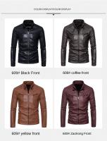 Chaqueta De Cuero Para Hombre Estilo Casual Moto Outdoor Primavera Otoño Cuello Alto Ajustada Para Otoño Y Invierno - details 4