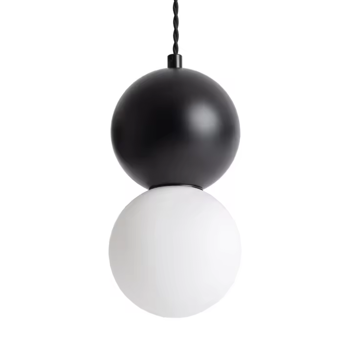 Ledkia Lámpara Colgante de Metal y Cristal Apolo Blanco / Negro - 1