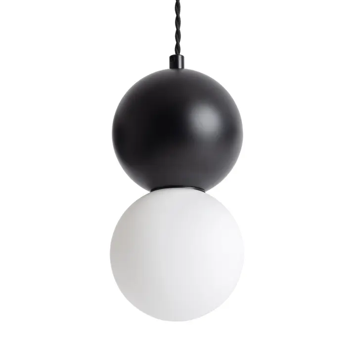 Ledkia Lámpara Colgante de Metal y Cristal Apolo Blanco / Negro - 1
