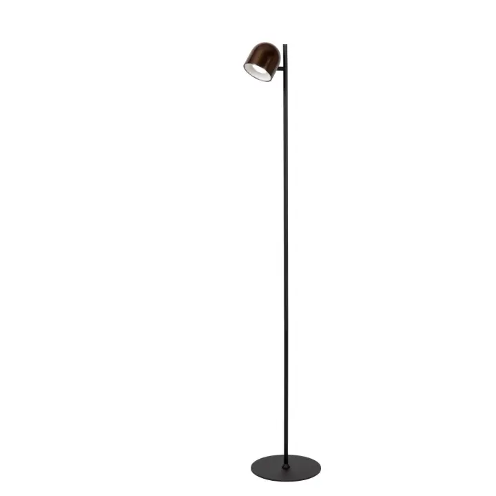 Lucide SKANSKA RECH - Lámpara de suelo Recargable Dentro/Fuera - Batería/acumulador - Ø 23 cm - LED Regul. - CCT - 1x3W 3000K/6000K - IP44 - Café - 1