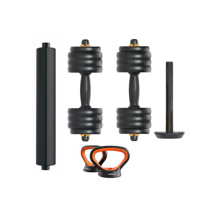 Kit de pesas V2 40Kg Xiaomi Fed: mancuernas (pesos + barras) + barra + pesa rusa - 1