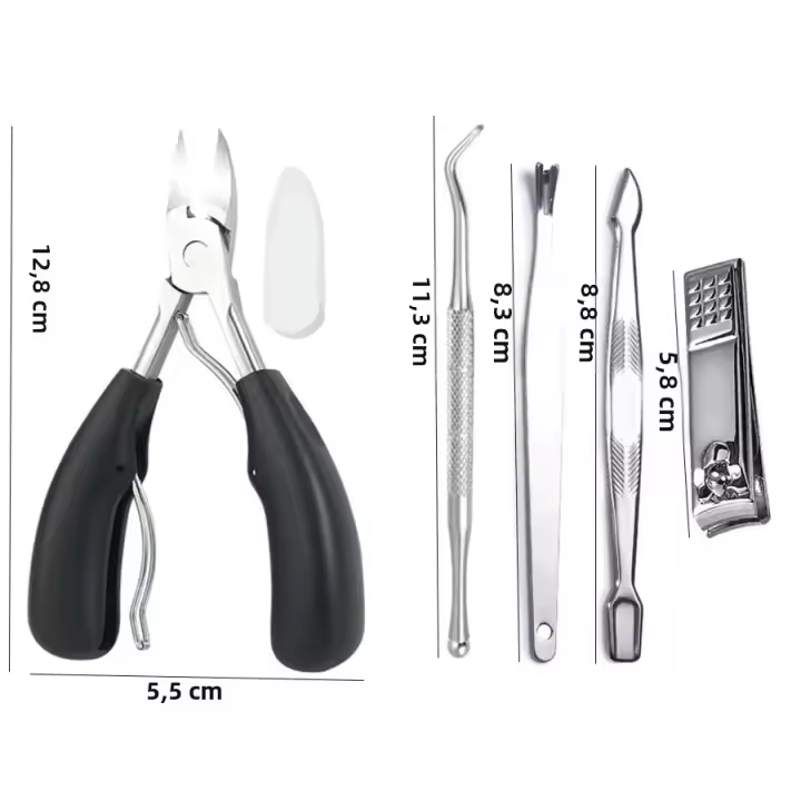 Juego De 5 Piezas De Tijeras De Uñas De Acero Inoxidable Para Corrección De Uñas Gruesas Y Engranadas Podología Kit De Uñas - 1