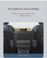 Bolsa De Almacenamiento Para Asiento Medio De Coche De Gran Capacidad En Cuero Negro Estilo Napa Soporte Para Artículos Colgante Para Espalda De Silla - details 9