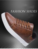 Zapatos Casuales De Cuero Para Hombre Diseño Moda Mocasines Marrones Comodidad Al Aire Libre Plano Antideslizante Zapatos De Patinaje Para Hombre - details 2