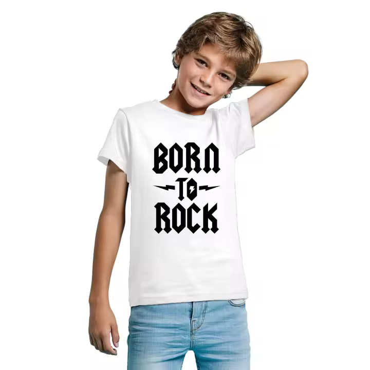 Camiseta Born to Rock para niños - Camiseta rockera nacido para rockanrolear niños y niñas - 1