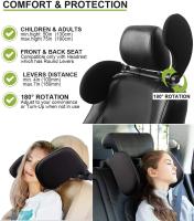 Retractable Headrest, Car Seat Side Headrest Car Headrest, Leather Headrest, Car Seat Side Headrest for Adults Children, Retractable Car Headrest Black - details 2