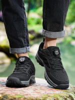 Zapatos De Senderismo Para Hombre Color Sólido Cómodos Antideslizantes Deportivos Ligeros Transpirables Resistentes Al Desgaste Zapatillas De Caminar Al Aire Libre - details 9