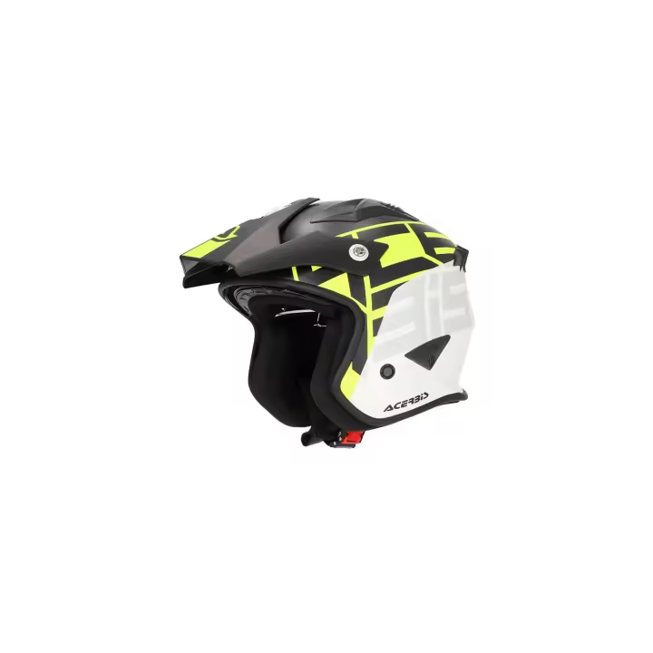 Casco Jet Trial Off-Road Acerbis Aria Blanco Negro Amarillo Mate 22.06 - 1