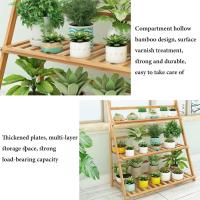 Soporte para Plantas Interior Estantería De Escalera para Macetas De Bambú Estante para Plantas De 3/4 Niveles Estante Plegable para Macetas para Patio Jardín Balcón - details 6