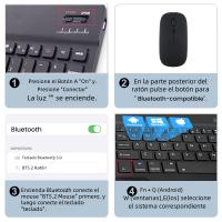 Teclado Bluetooth Inalámbrico Con Ratón Para IOS Android Windows Tablet iPad Air Mini pro Español Coreano Portugués Ruso Incluye Batería - details 10