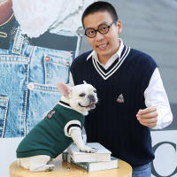 Chaleco De Punto Para Perro Y Gato Estilo Universitario Con Cuello V Teddy Bomei Diversión Para Todas Las Estaciones Especialmente Otoño E Invierno - details 17