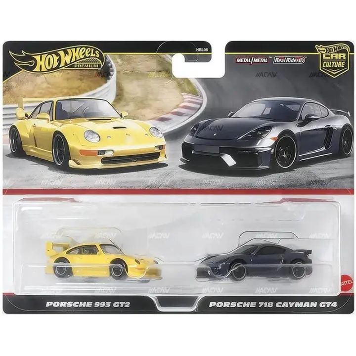 Hot Wheels Premium Pack Duo Porsche 993 GT2 y Porsche 718 Cayman GT4 - 1