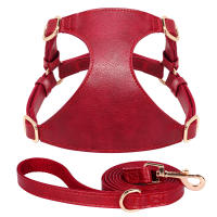 Juego De Arnés Y Correa Para Perros De Cuero PU Durable Arnes Suave Para Pequeños Y Medianos Perros Chihuahua Pug Con Guía De Caminar - details 3