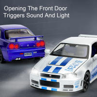 Coche De Deportes Nisaan GTR-R34 Modelo 1:32 Con Sonido Luz Y Función Retroceso Aleación De Metal Miniatura Regalo Para Niños Tamaño Aproximado 15*6*4.3CM - details 10