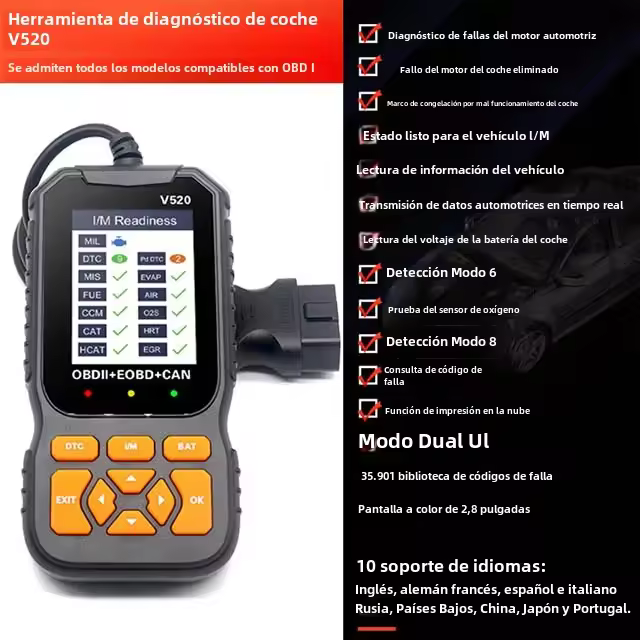 V520 v309 nuevo obd2 escáner profesional auto Motores sistema Vida Libre automotriz DTC lector de código búsqueda herramienta diagnóstico del coche - 1