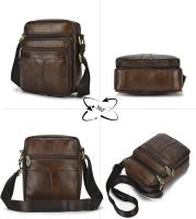 Bandoleras Hombre Cuero,Bolso Bandolera de Cuero Authentica, Bolsas de Mensajero de Negocios Vintage,Bolso de Mano - details 2