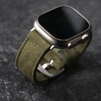 Correa De Reloj De Tela Grua Doble Para Apple Watch Ultra 49MM 45MM 44MM Estilo Rudo Verde Negro Para Hombres - details 0