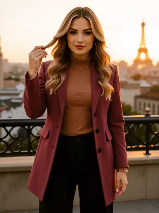 Abrigo De Lana Para Mujer Otoño Invierno Estilo Callejero Popular Outerwear Grueso Ropa Caliente Casuaria Turn-Down Collar - 1