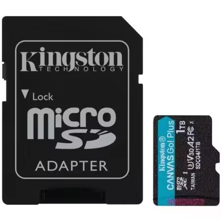 Tarjeta de Memoria Kingston CANVAS Go! Plus 1TB microSD XC con Adaptador/ Clase 10/ 200MBs - 1