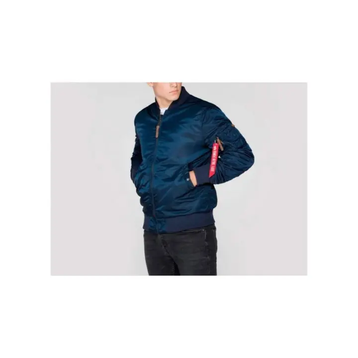 Chaqueta Bomber MA-1 VF 59 Long, Marca Alpha Industries, Color Azul, Talla M, Para Hombre - 1
