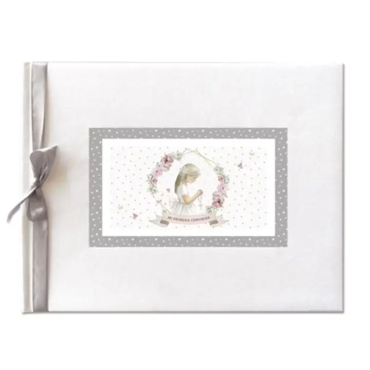 Libro de Firmas de Comunión para Niño  Recuerdo Familiar y de Invitados con Álbum de Fotos  Encuadernación en Guaflex  64 Páginas de Papel Crema  Tamaño 27,5 x 23 cm  ideal como regalo en lacomunion, recuerdo para toda  la vida, Arguval - 1