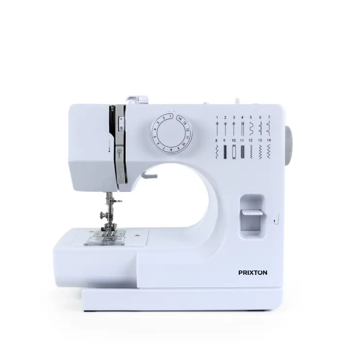 Máquina de coser P115 - 14 Puntadas diferentes - 2 Velocidades - Cajón para accesorios, Lámpara y Pedal incluido  PRIXTON - 1