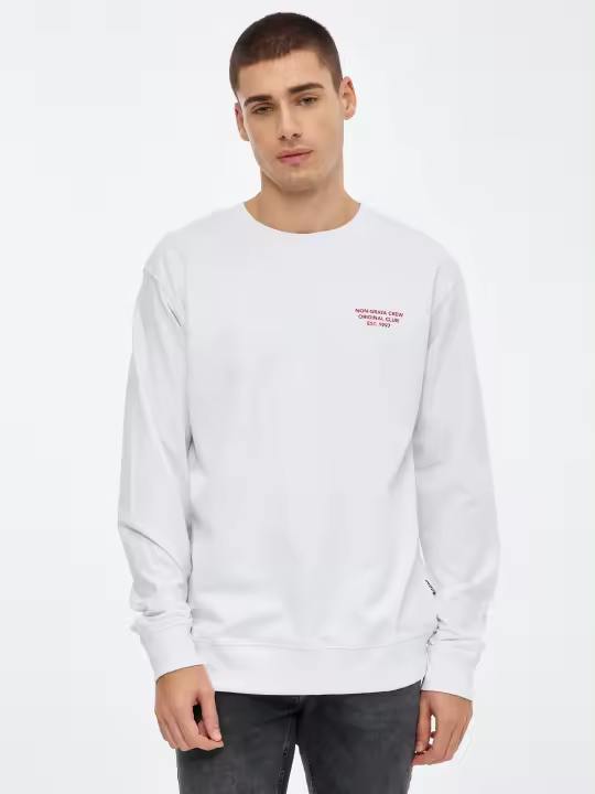 Sudadera básica de manga larga y cuello redondo sin capucha con estampado gráfico INSIDE - 1