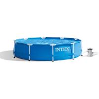 Intex Piscina Desmontable Redonda Metal Frame Familiar Color Azul, Material Resistente Triple Capa, Tubular, Infantil - details 5