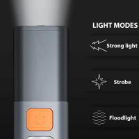 Linterna Portátil De Luz Fuerte ABS Recargable Por USB Para Exteriores Y Camping Lámpara Colgante Telescopio Con Lente De Cobertura Lateral COB - details 7