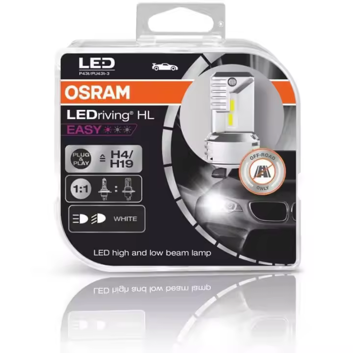 Pack 2 Bombillas LED H4 / H19 12V Sin transformador Plug & Play LEDriving HL EASY 64193DWESY - Osram Automoción - 1