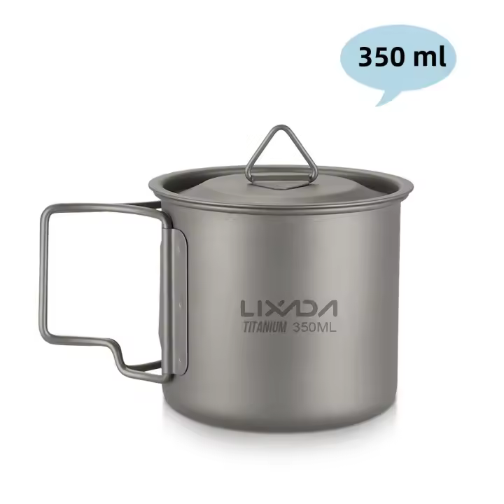 Taza De Camping De Titanio Portátil Con Mano Doblada Adecuada Para Picnic Tamaño 300ml / 350ml / 450ml / 550ml / 650ml / 750ml - 1