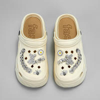 Sandalias De Tacón Alto Con Cadena De Plata Y Patrón De Oso Y Abeja Moda Nueva X8809 Material De Imitación De Cuero Para Mujer - details 6