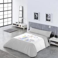 DECASATEXTIL Funda Nórdica Infantil Cama 90 -Juvenil – 3 Piezas – Funda nordica 150x255cm Bajera y Almohadón – Reversibles - Algodón/Poliéster- Suave Transpirable- YOGUI Gris Cama 90 - details 1