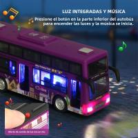 Modelo De Autobús De Dos Niveles Para Turismo Juguete De Vehículo Con Retroceso Luz Y Música Abre Puertas Para Niños - details 2