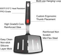 Espátula de silicona para pescado Turner Espátula denso semicircular Tortilla Espátulas para panqueques para utensilios - details 1